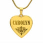 Carolyn - 18k Gold Finished Engraved Heart Pendant Necklace