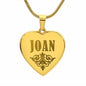 Joan - 18k Gold Finished Engraved Heart Pendant Necklace