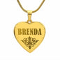 Brenda - 18k Gold Finished Engraved Heart Pendant Necklace