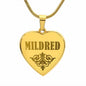 Mildred - 18k Gold Finished Engraved Heart Pendant Necklace