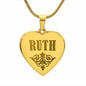 Ruth - 18k Gold Finished Engraved Heart Pendant Necklace