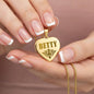 Betty - 18k Gold Finished Engraved Heart Pendant Necklace