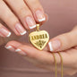 Andrea - 18k Gold Finished Engraved Heart Pendant Necklace