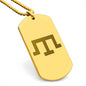 Tamga of Crimean Tatar Giray Dynasty - 18k Gold Finished Engraved Dog Tag Necklace