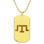 Tamga of Crimean Tatar Giray Dynasty - 18k Gold Finished Engraved Dog Tag Necklace