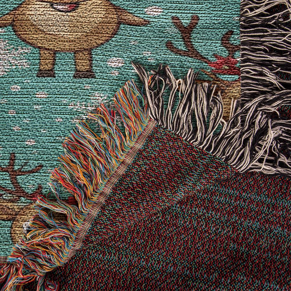 Funny Christmas Reindeer Pattern 06 - 50" x 60" Heirloom Woven Blanket