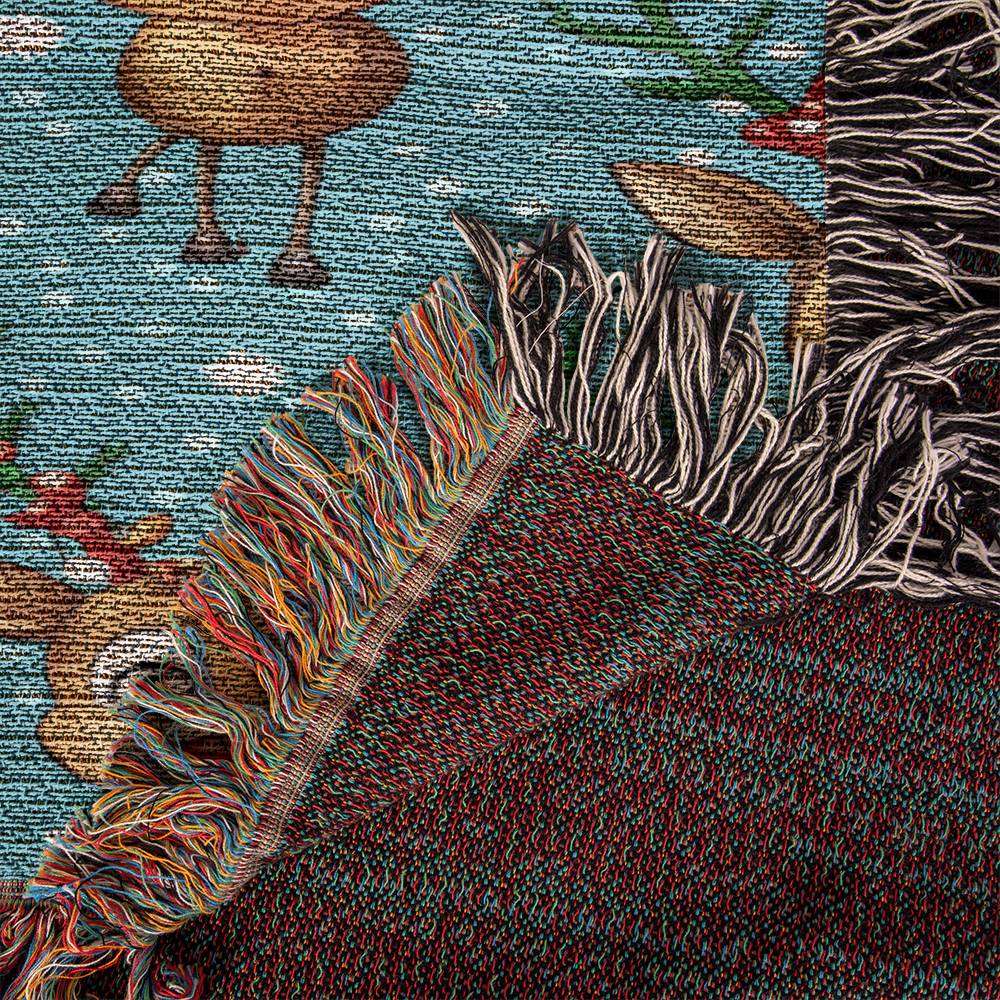 Funny Christmas Reindeer Pattern 02 - 50" x 60" Heirloom Woven Blanket