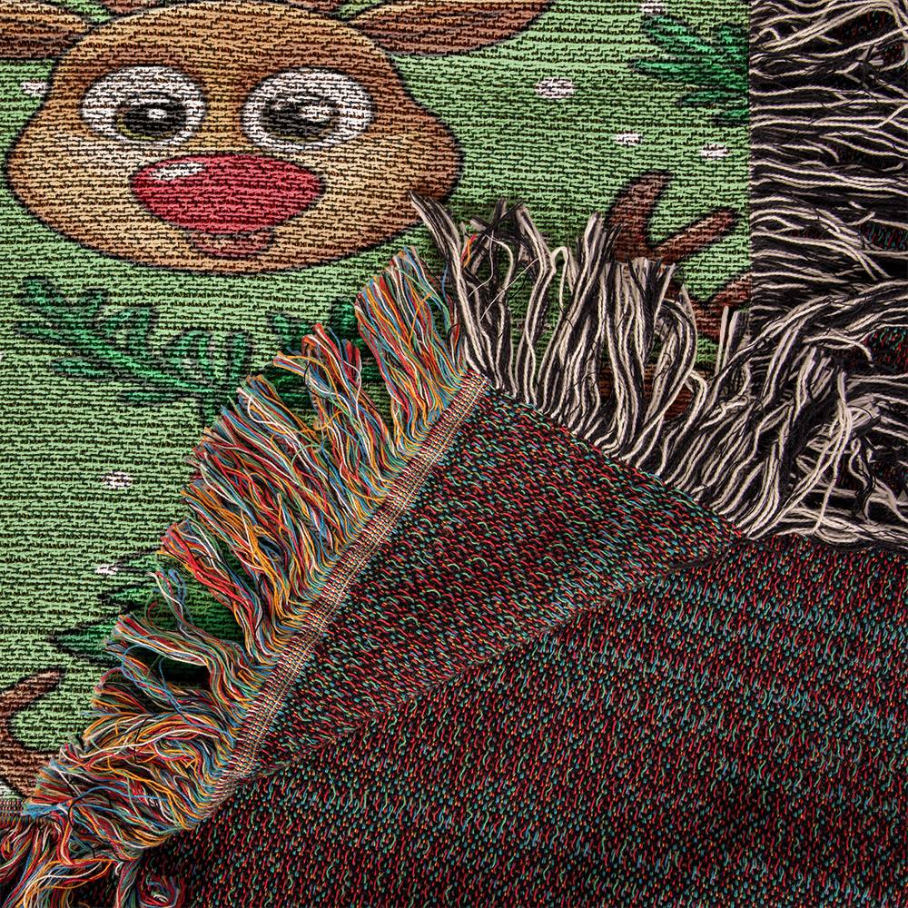 Funny Christmas Reindeer Pattern 01 - 50" x 60" Heirloom Woven Blanket