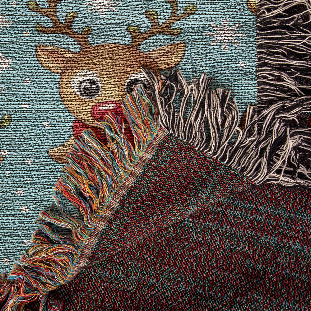 Funny Christmas Reindeer Pattern 05 - 60" x 50" Heirloom Woven Blanket