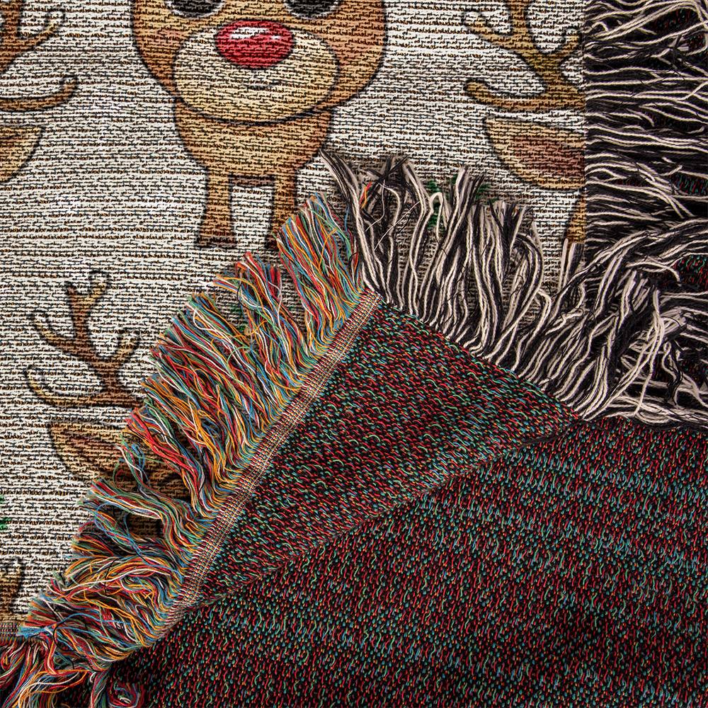 Funny Christmas Reindeer Pattern 09 - 60" x 50" Heirloom Woven Blanket