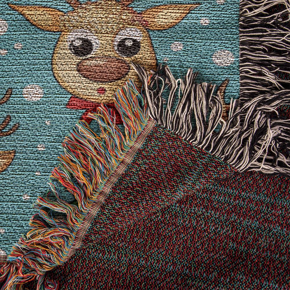 Funny Christmas Reindeer Pattern 11 - 60" x 50" Heirloom Woven Blanket