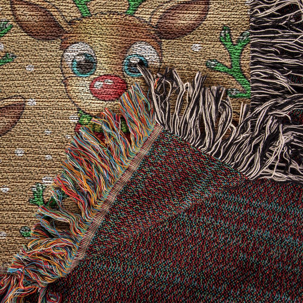 Funny Christmas Reindeer Pattern 07 - 60" x 50" Heirloom Woven Blanket
