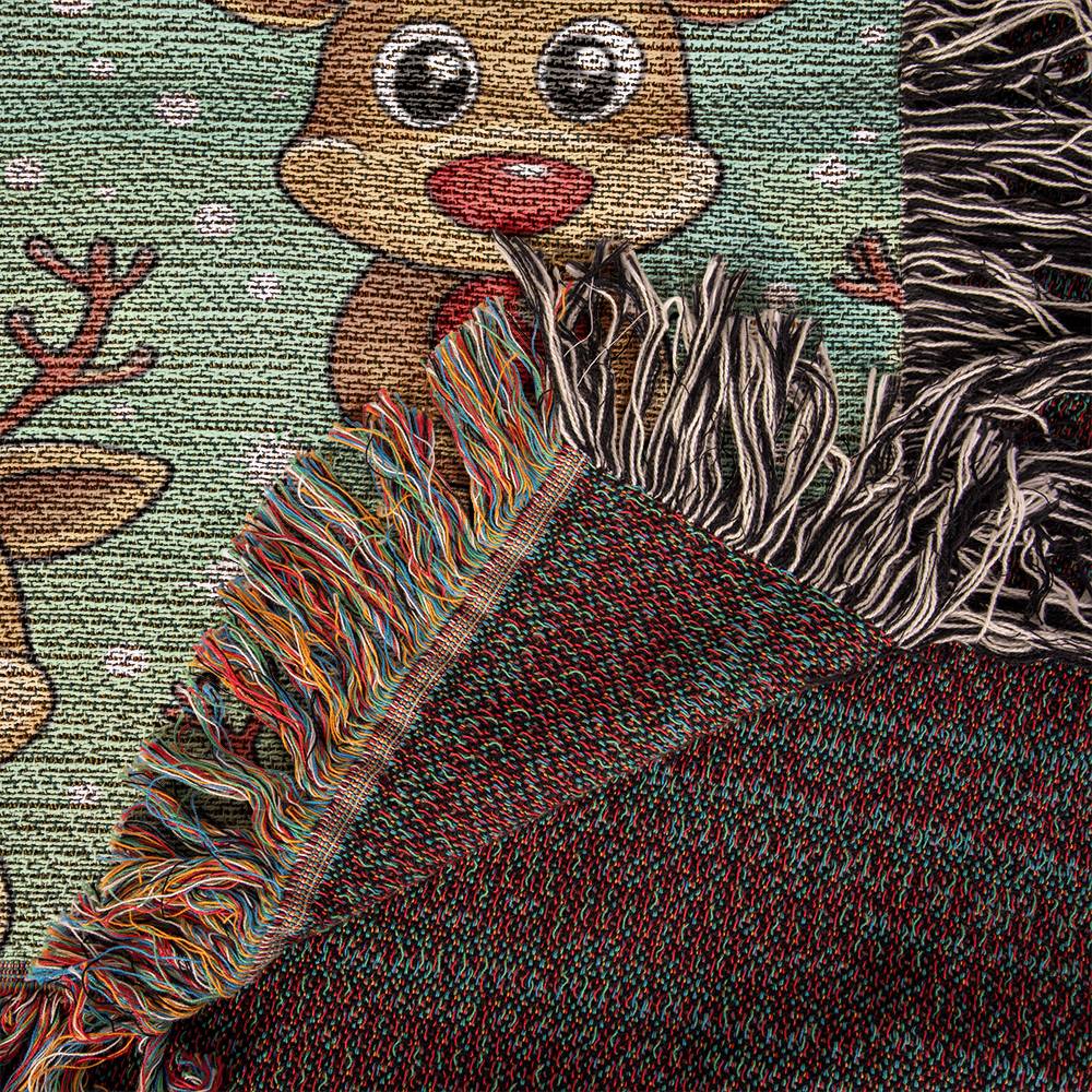 Funny Christmas Reindeer Pattern 10 - 60" x 50" Heirloom Woven Blanket