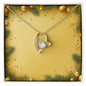 Christmas Background 056 - 18k Yellow Gold Finish Forever Love Necklace
