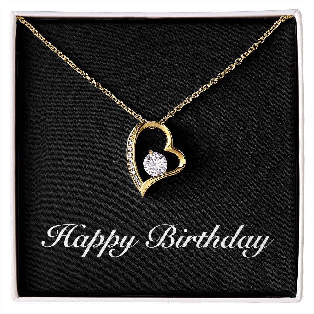 Happy Birthday v2 - 18k Yellow Gold Finish Forever Love Necklace