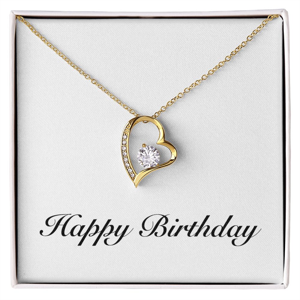 Happy Birthday - 18k Yellow Gold Finish Forever Love Necklace