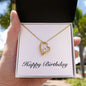 Happy Birthday - 18k Yellow Gold Finish Forever Love Necklace