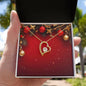 Christmas Background 064 - 18k Yellow Gold Finish Forever Love Necklace