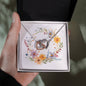 Boho Flowers Wreath Watercolor 10 - Interlocking Hearts Necklace