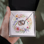 Boho Flowers Wreath Watercolor 07 - Interlocking Hearts Necklace