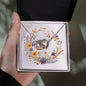 Boho Flowers Wreath Watercolor 14 - Interlocking Hearts Necklace