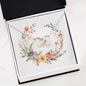Boho Flowers Wreath Watercolor 17 - Interlocking Hearts Necklace