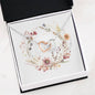 Boho Flowers Wreath Watercolor 08 - Interlocking Hearts Necklace