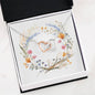 Boho Flowers Wreath Watercolor 15 - Interlocking Hearts Necklace