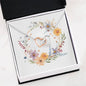 Boho Flowers Wreath Watercolor 10 - Interlocking Hearts Necklace