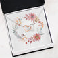 Boho Flowers Wreath Watercolor 20 - Interlocking Hearts Necklace