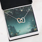Christmas Background 111 - Interlocking Hearts Necklace