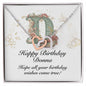 Happy Birthday Donna v01 - Interlocking Hearts Necklace