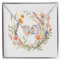 Boho Flowers Wreath Watercolor 09 - Interlocking Hearts Necklace
