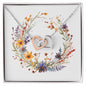 Boho Flowers Wreath Watercolor 14 - Interlocking Hearts Necklace