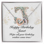 Happy Birthday Janet v01 - Interlocking Hearts Necklace