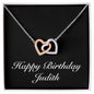 Happy Birthday Judith v2 - Interlocking Hearts Necklace