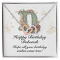 Happy Birthday Deborah v01 - Interlocking Hearts Necklace