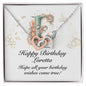 Happy Birthday Loretta v01 - Interlocking Hearts Necklace