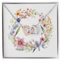 Boho Flowers Wreath Watercolor 07 - Interlocking Hearts Necklace