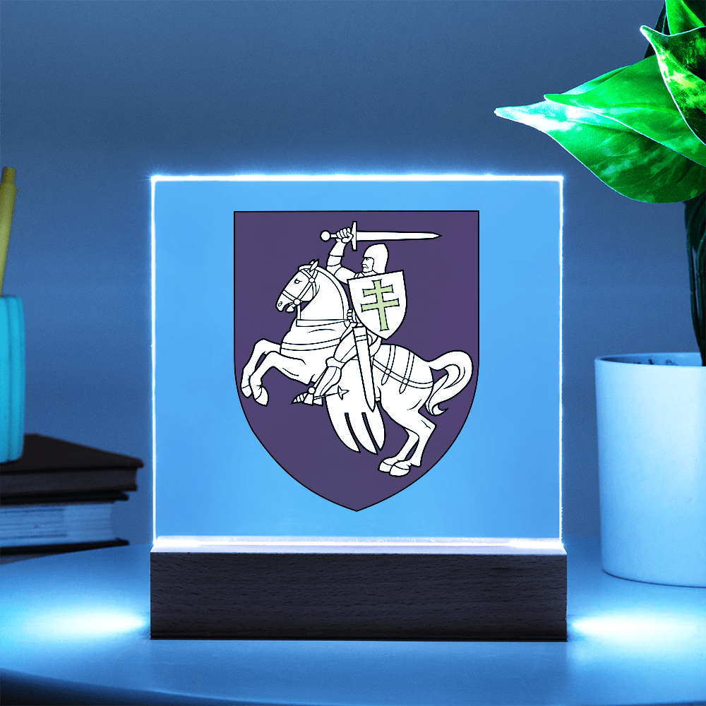 Pahonia (Belarus) - Square Acrylic Plaque With LED Lights