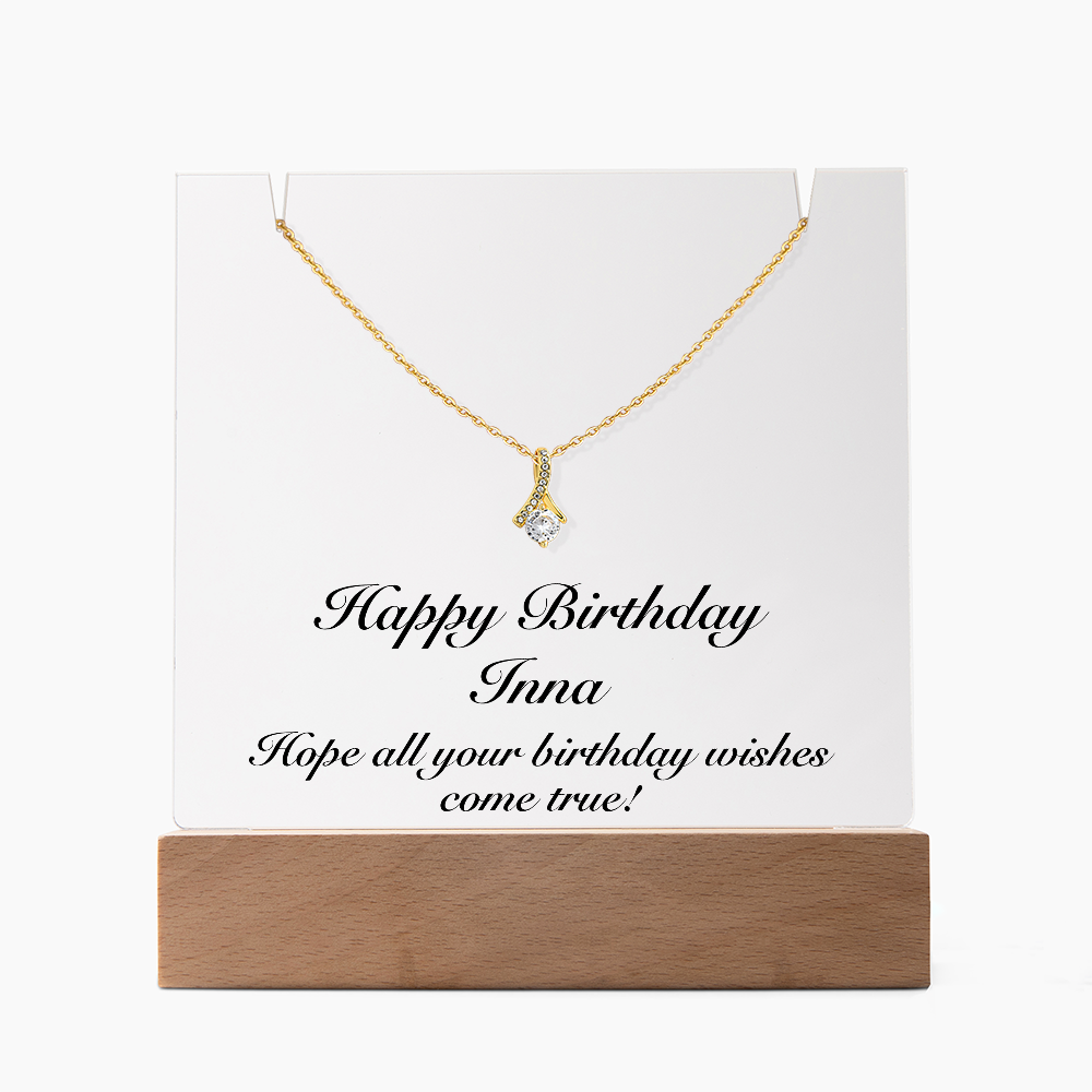 Happy Birthday Inna - Alluring Beauty Necklace Keepsake Acrylic Bundle With LED Lights