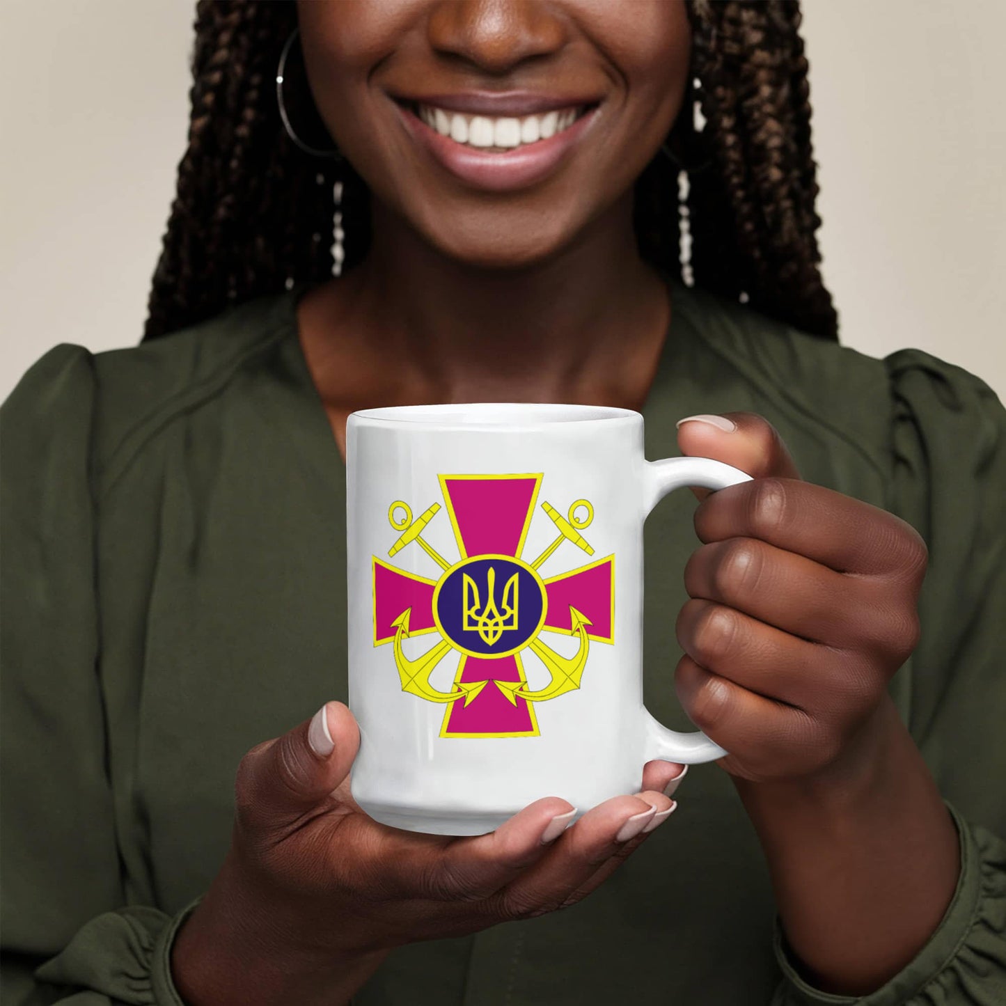 Ukrainian Naval Forces - 15oz White Ceramic Mug