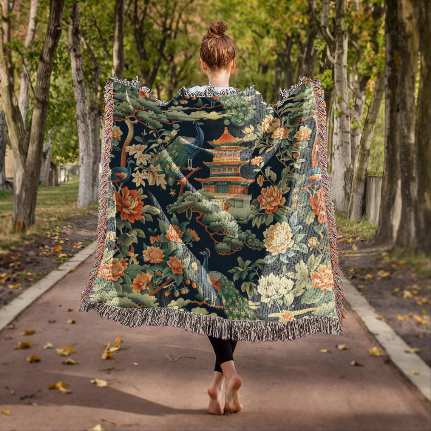 Chinoiserie Pattern 005 - 50" x 60" Heirloom Woven Blanket