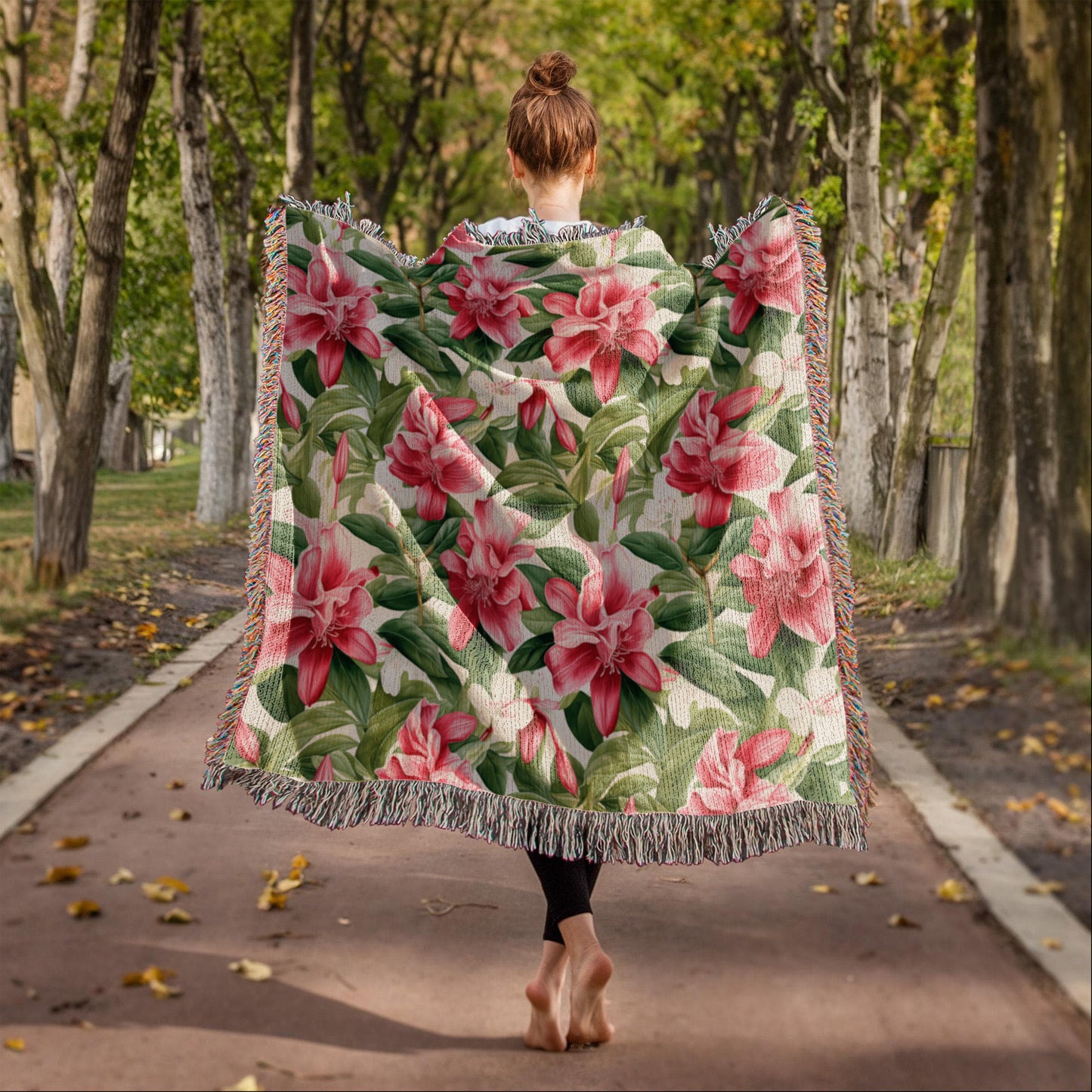 Spring Flowers Pattern 006 - 50" x 60" Heirloom Woven Blanket