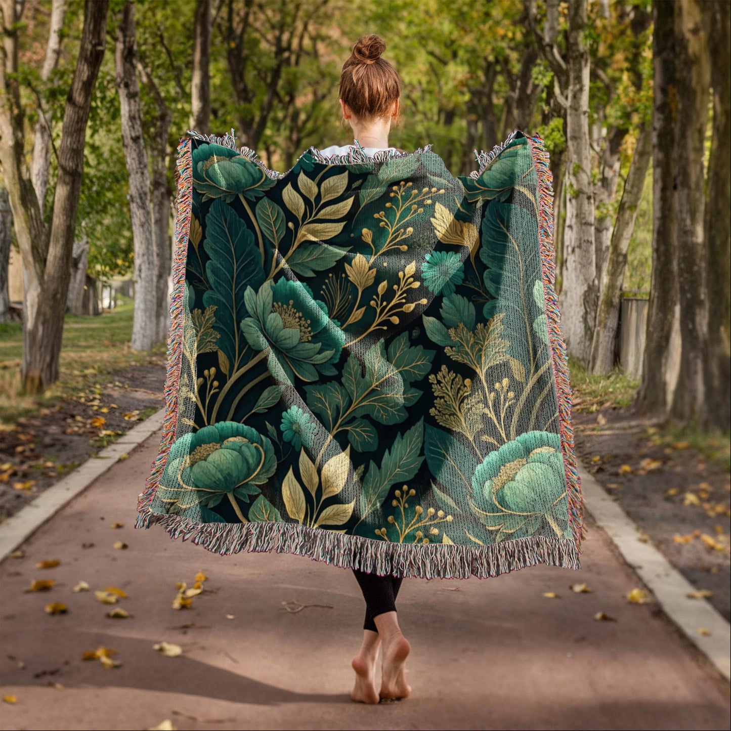 Oversized Floral Pattern 003 - 50" x 60" Heirloom Woven Blanket