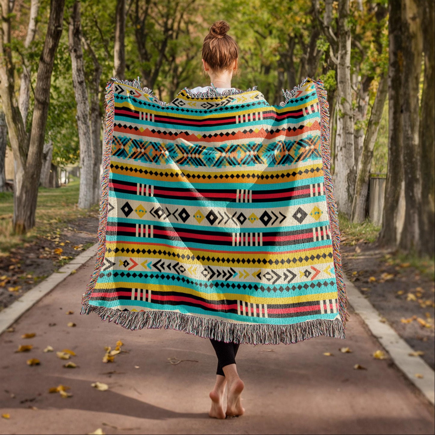Mexican Textile Pattern 010 - 50" x 60" Heirloom Woven Blanket