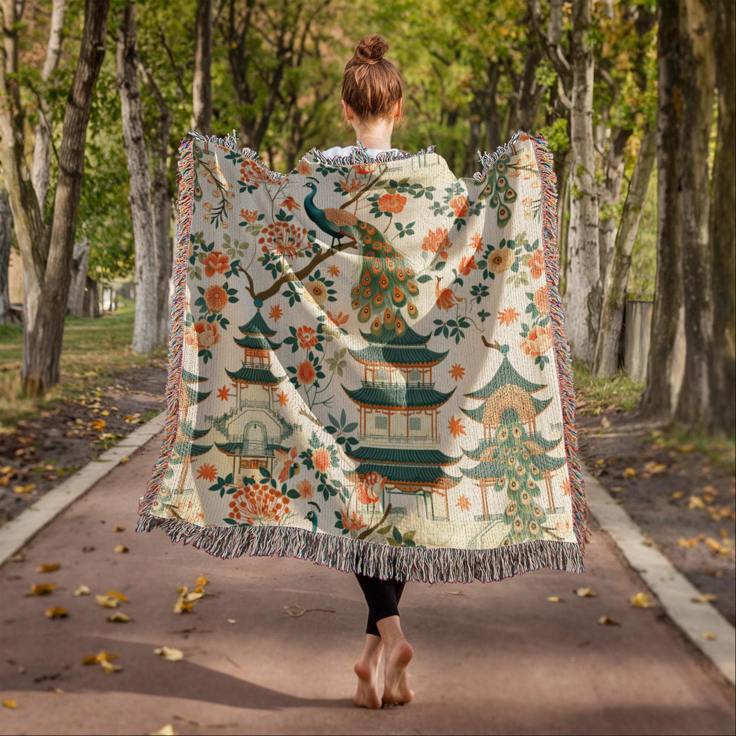 Chinoiserie Pattern 006 - 50" x 60" Heirloom Woven Blanket