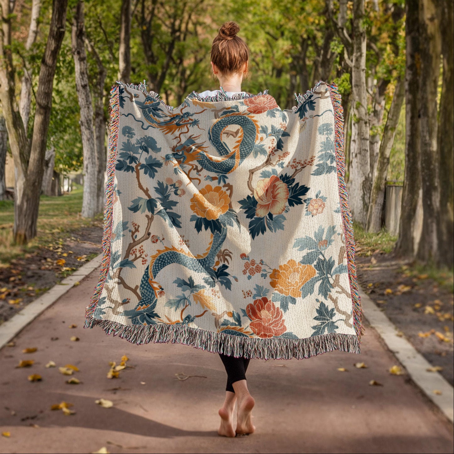 Chinoiserie Pattern 007 - 50" x 60" Heirloom Woven Blanket