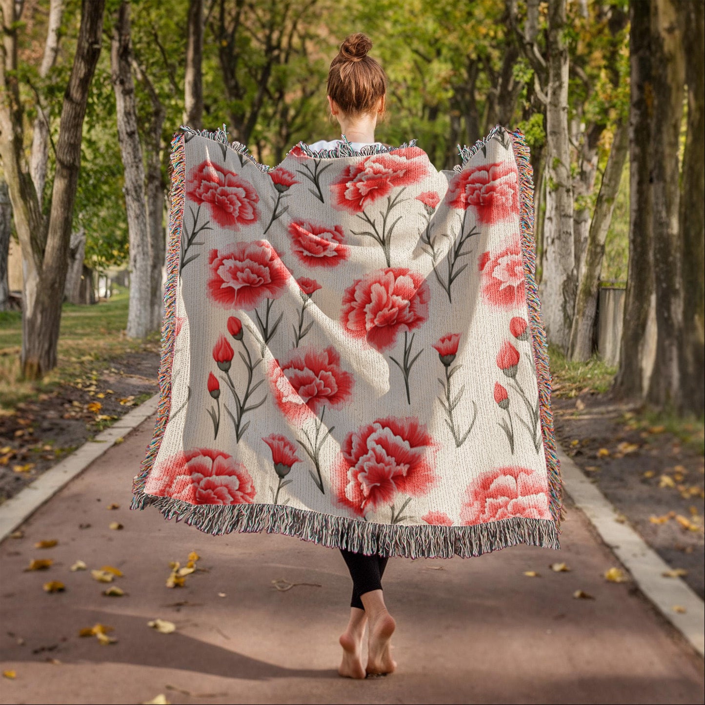 Spring Flowers Pattern 005 - 50" x 60" Heirloom Woven Blanket