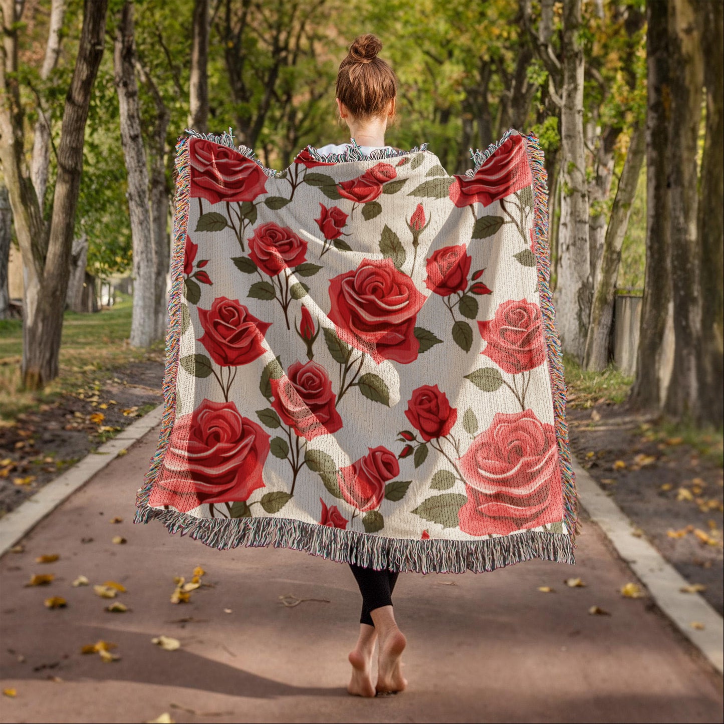 Spring Flowers Pattern 020 - 50" x 60" Heirloom Woven Blanket